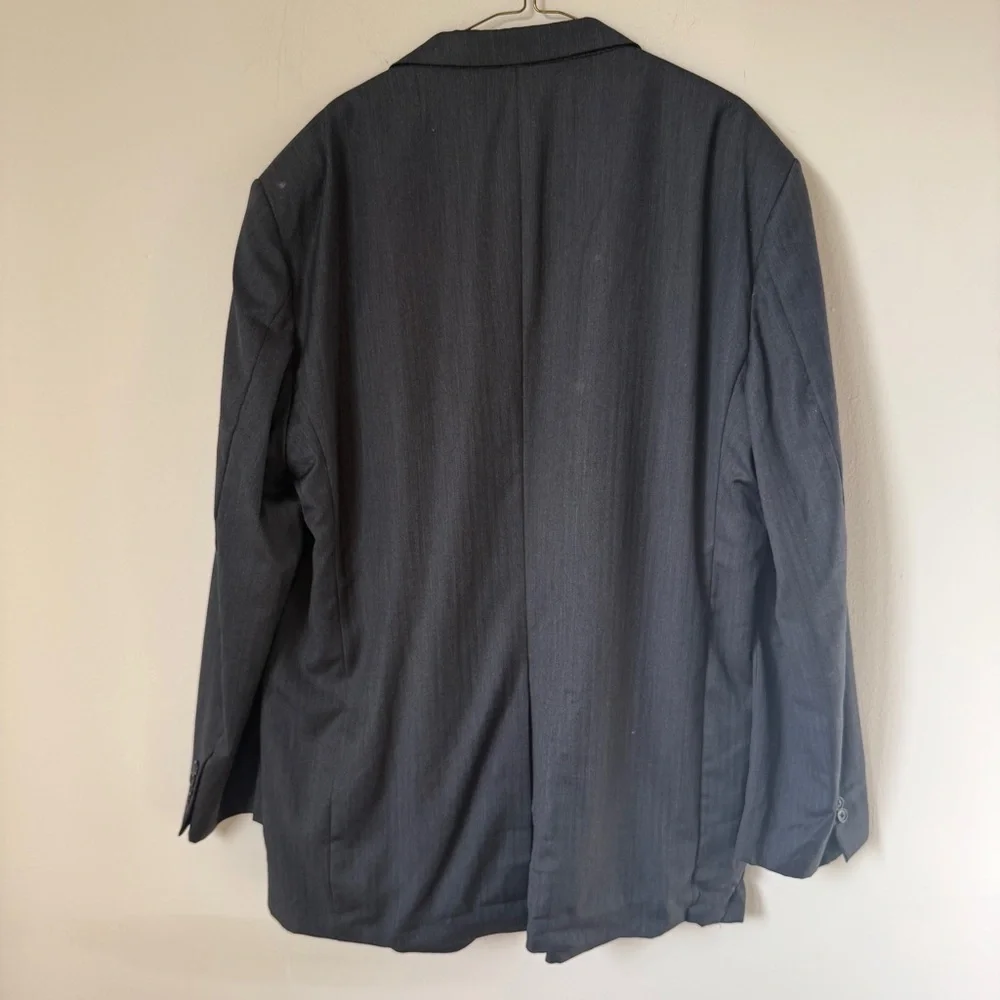 Brooks Brothers Wool Striped Grey Suit Jacket Blazer Single Breasted 50L